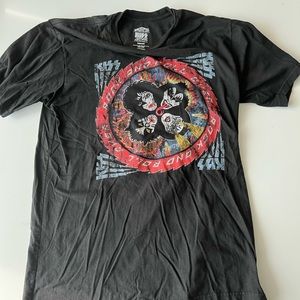 KISS BAND TSHIRT X VANS VINTAGE 2008 RARE BLACK ROCK AND ROLL OVER MENS MEDIUM